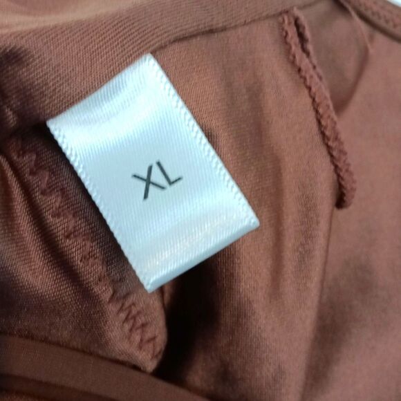 Womens Chocolate Brown Plunge Neckline One-Piece Swimsuit sz XL - Picture 9 of 11